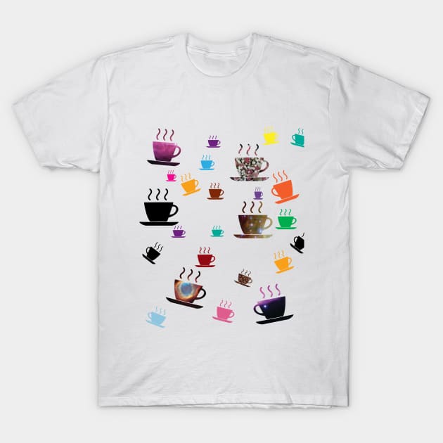 Coffee Cosmic Love Coffeecup T-Shirt by Fersan